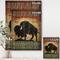 Designart - Vintage Buffalo Whiskey - Wildlife Print on Natural Pine Wood